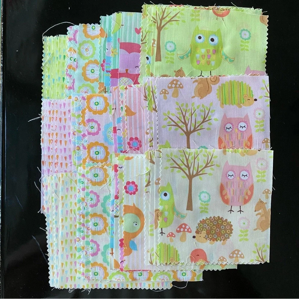 Fabric-(48)-5” squares “Owl & Co” pattern by Riley Blake Designs